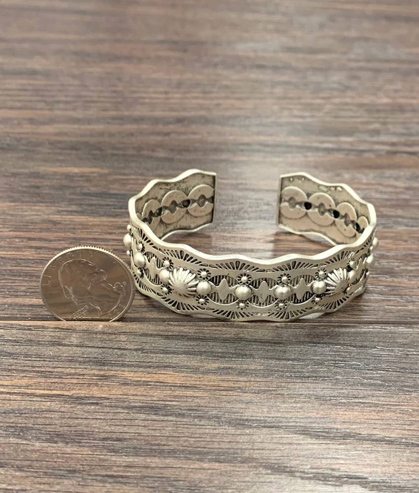 711237, Brass Concho Cuff Bracelet