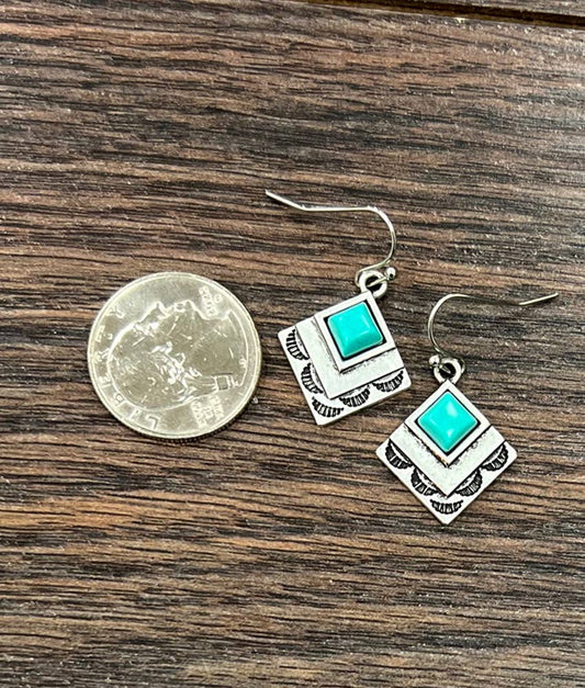 724190, Boho Turquoise Earrings