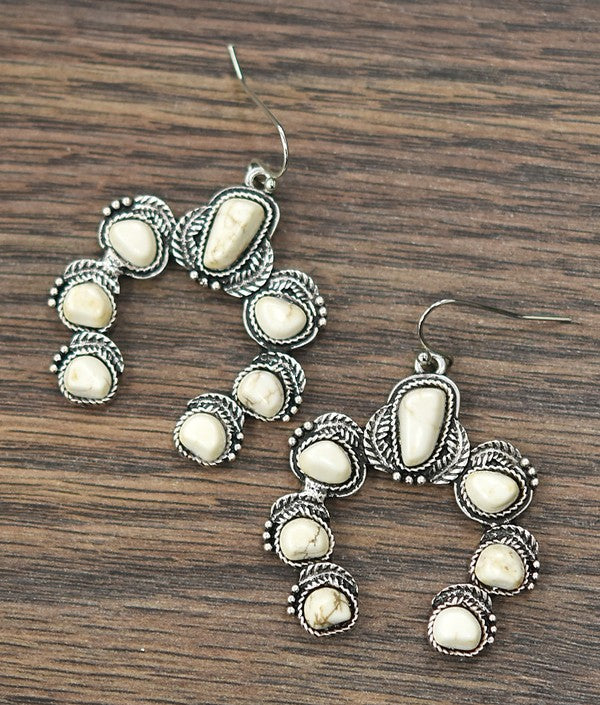 Squash Blossom Turquoise Earrings