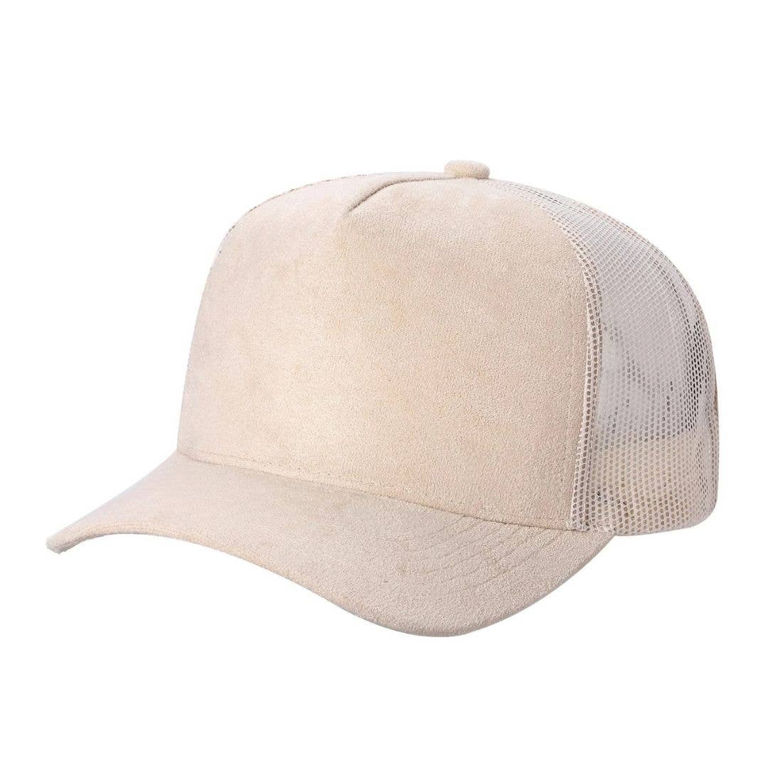 SUEDE FRONT AND MESH BACK CAPS