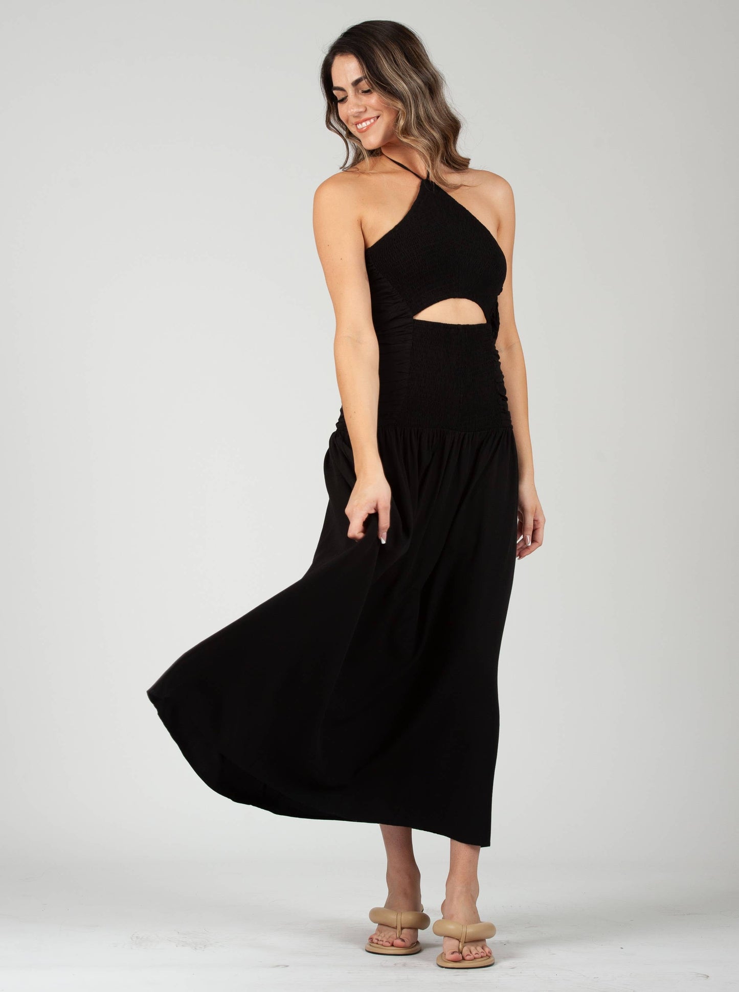 MARISOL MIXED TEXTURES BOHO DRESS