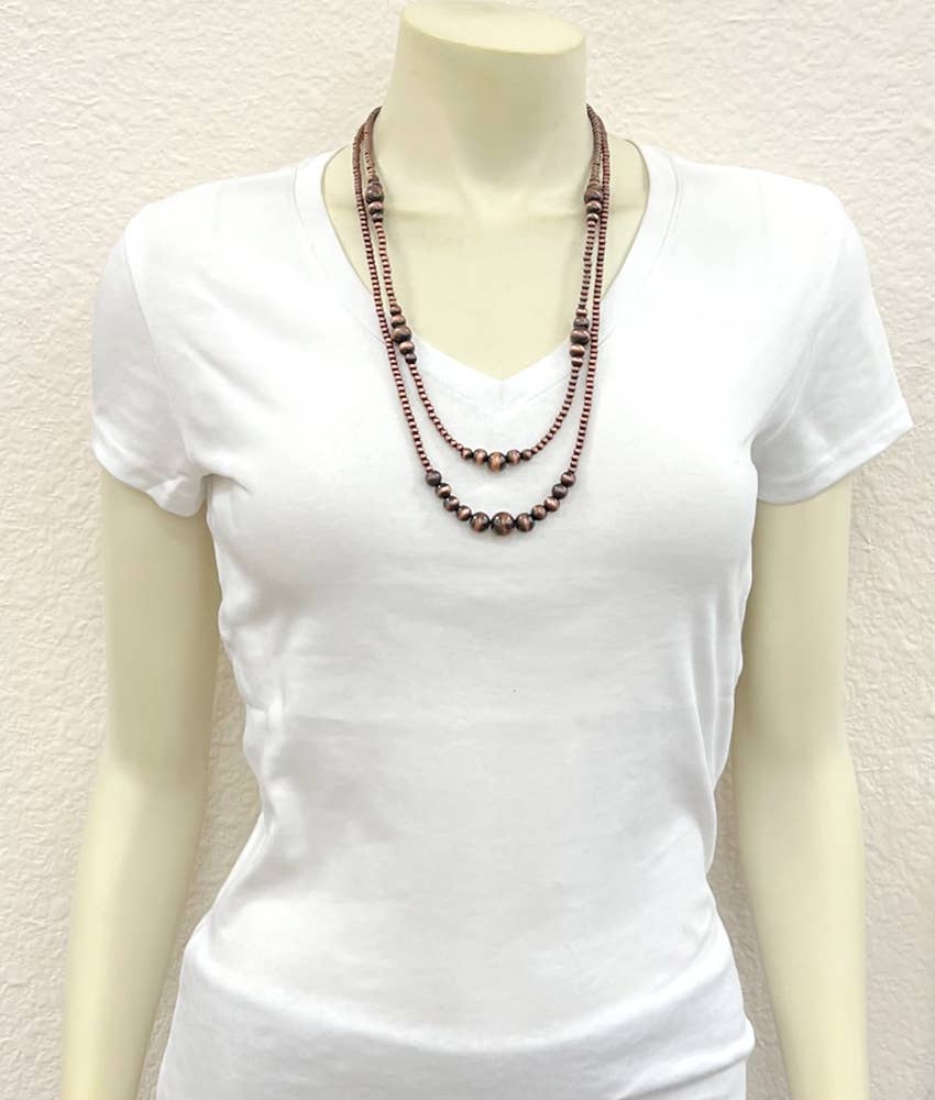 Handmade Copper Navajo Bead Necklace