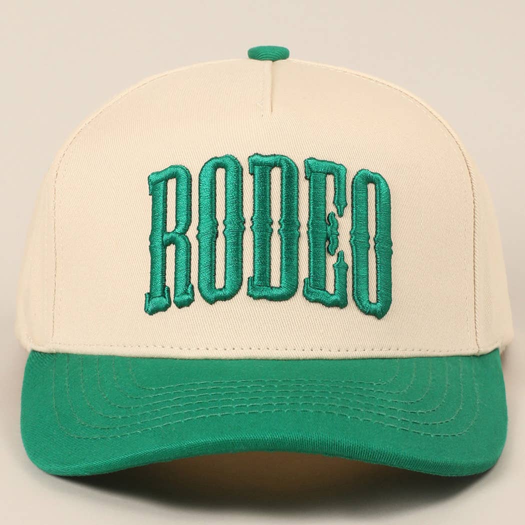 RODEO Two-Tone Embroidered Trucker Hat: BROWN / ONE SIZE