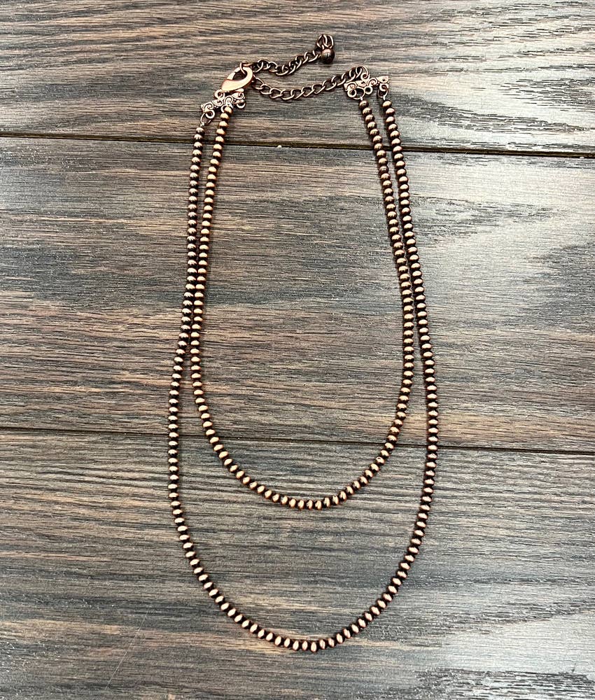 739103, Handmade Copper Navajo Bead Necklace