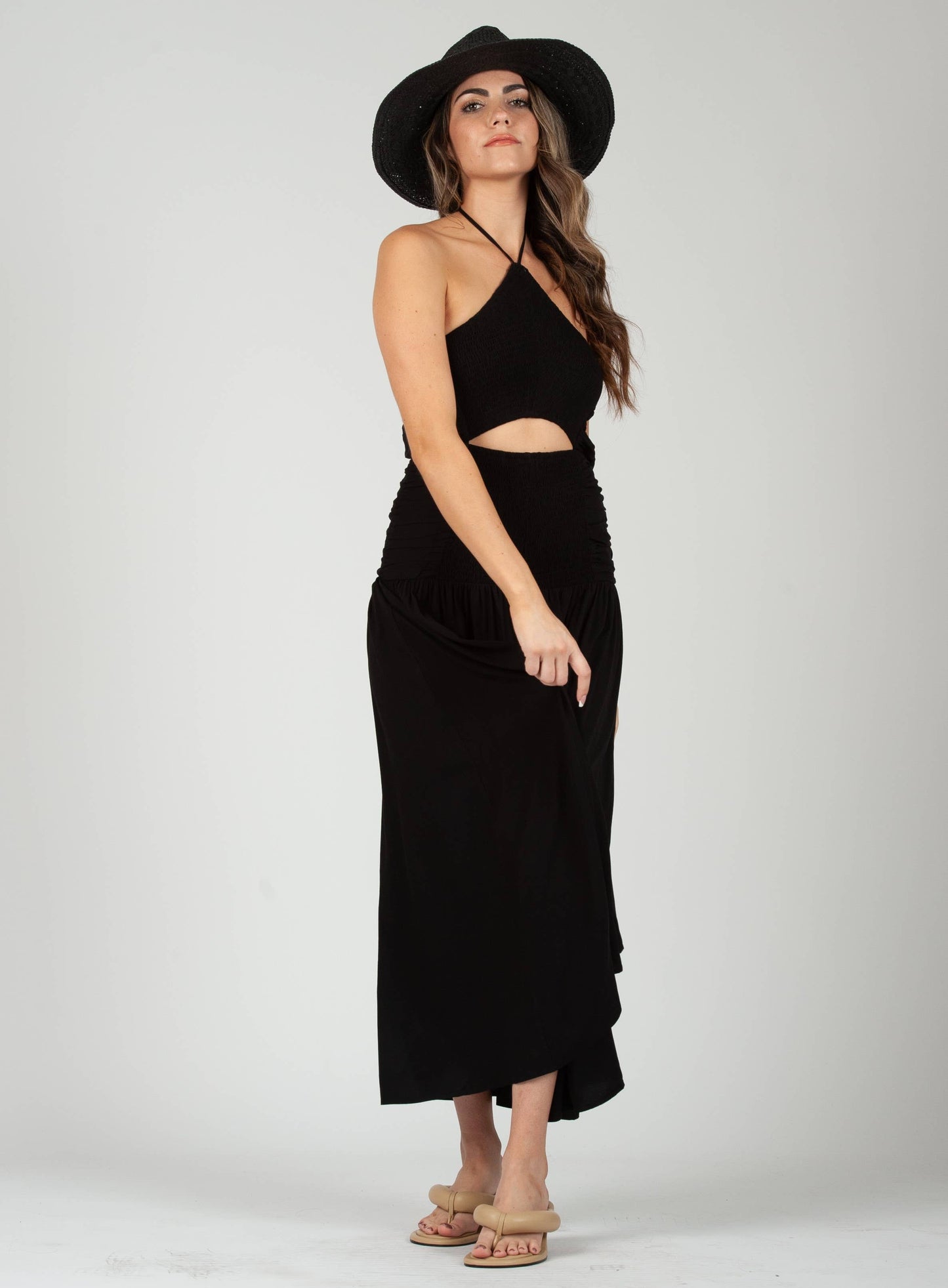 MARISOL MIXED TEXTURES BOHO DRESS