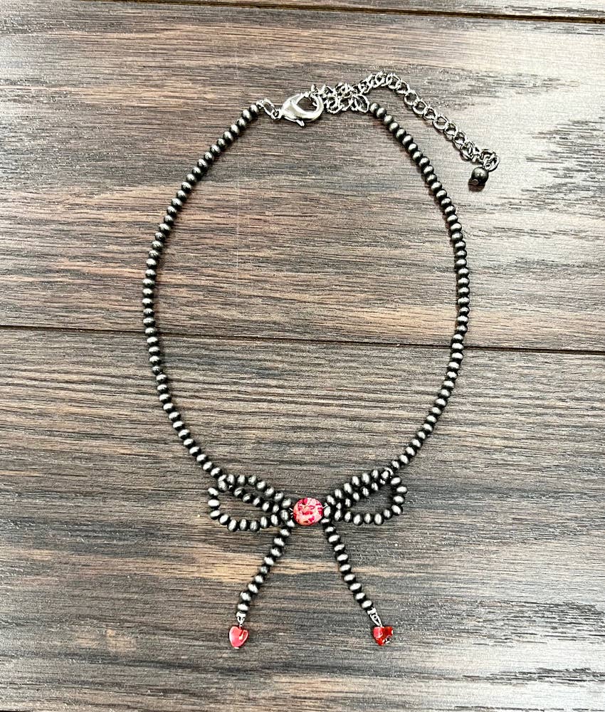 739091, Handmade Ribbon Bow Necklace