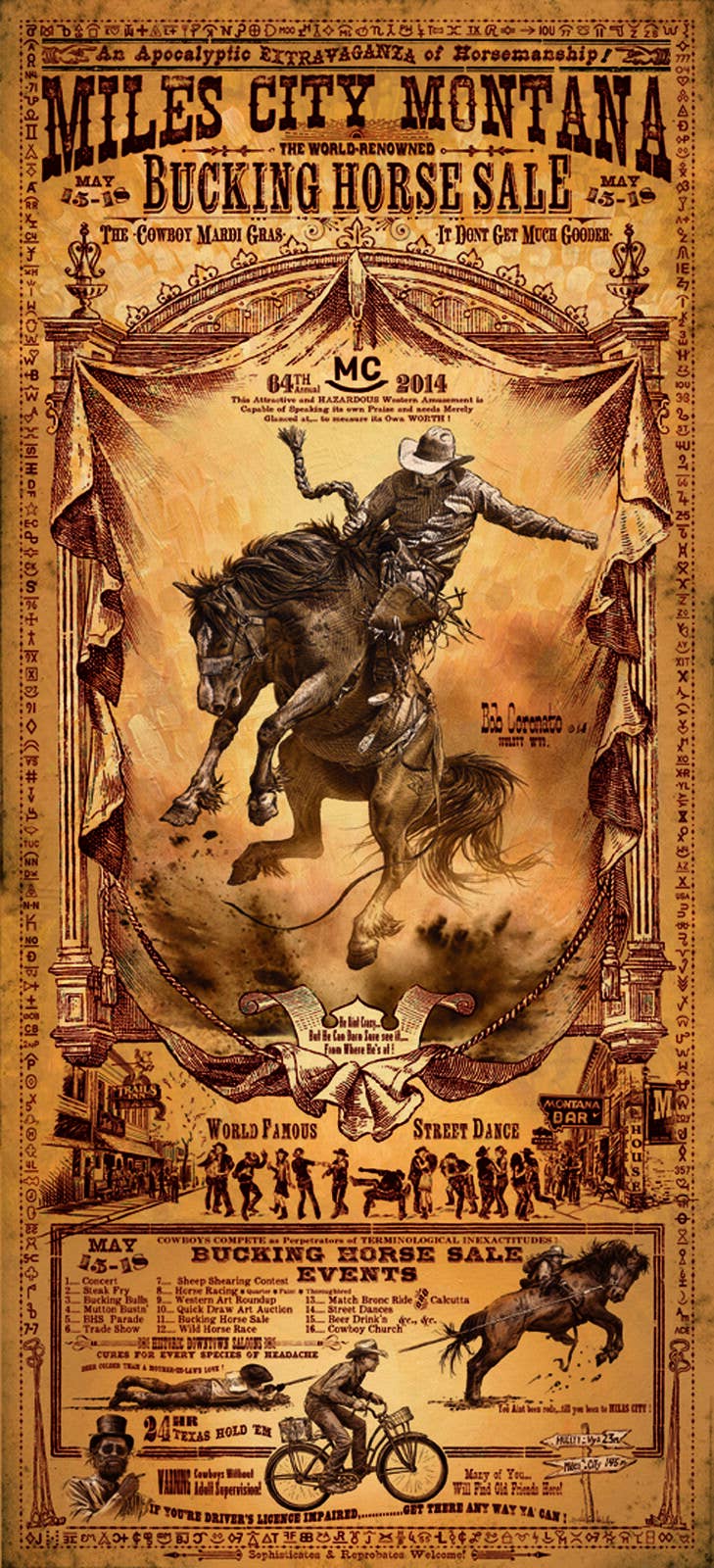 Miles City, Montana: (Paper)-Rodeo Poster - Unsigned