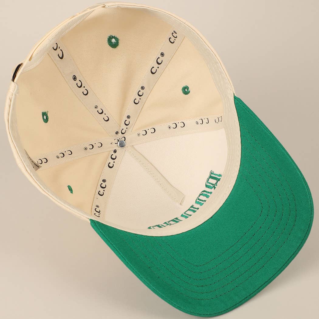 RODEO Two-Tone Embroidered Trucker Hat: BROWN / ONE SIZE