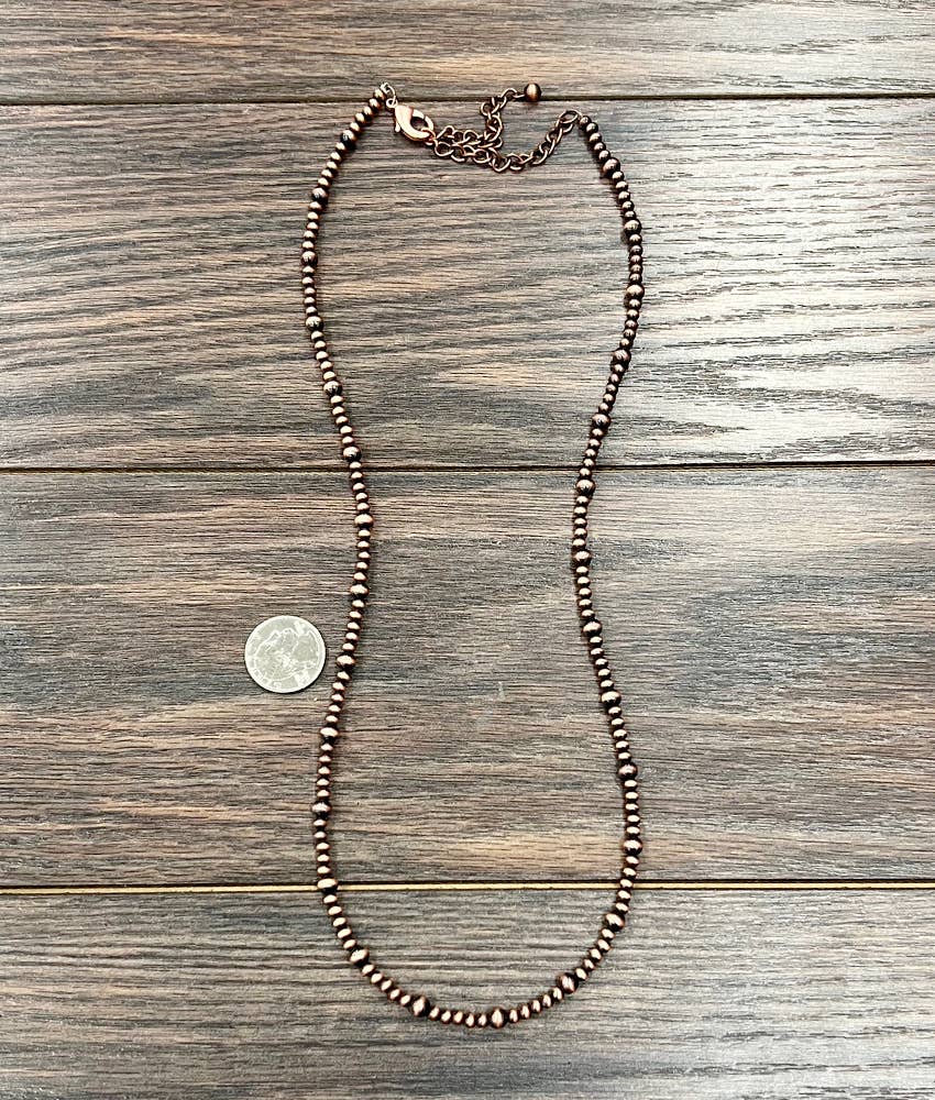 739107, Handmade Copper Navajo Bead Necklace