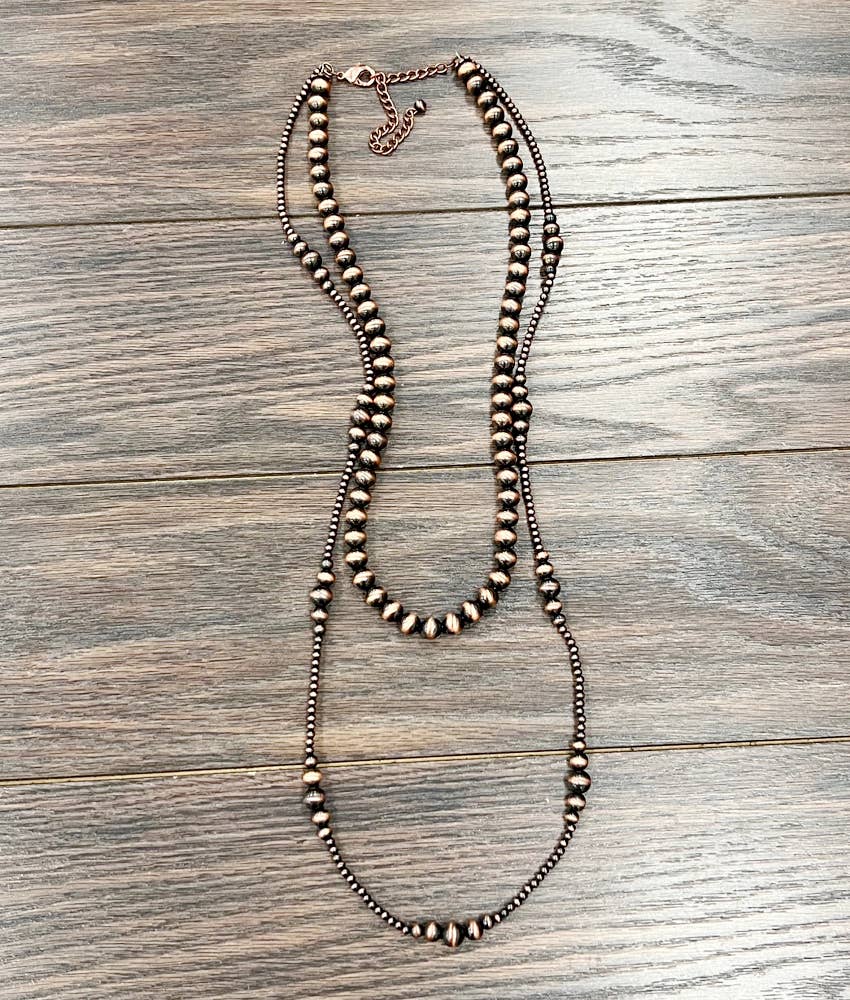 736058, Handmade Copper Navajo Bead Necklace