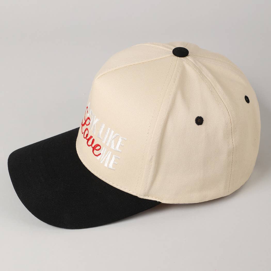 You Look Like You Love Me Embroidery Trucker Hat: Denim / ONE SIZE