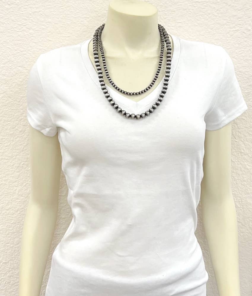 737053, Handmade 24" Navajo Bead Necklace