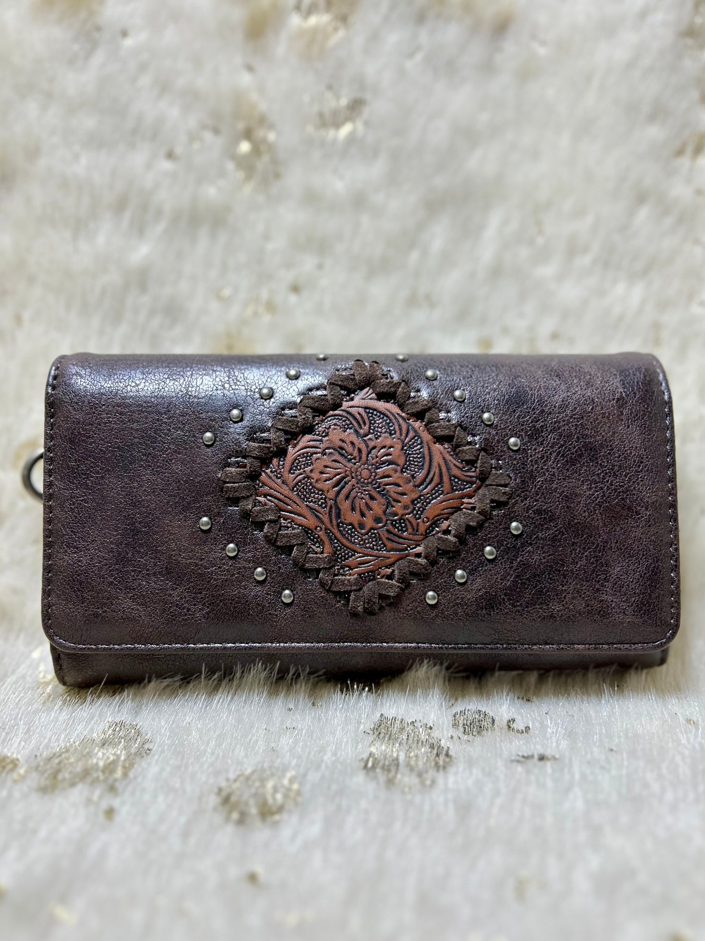 Tooled Studded Wristlet