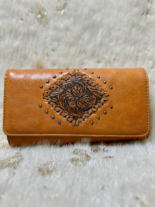 Tooled Studded Wristlet