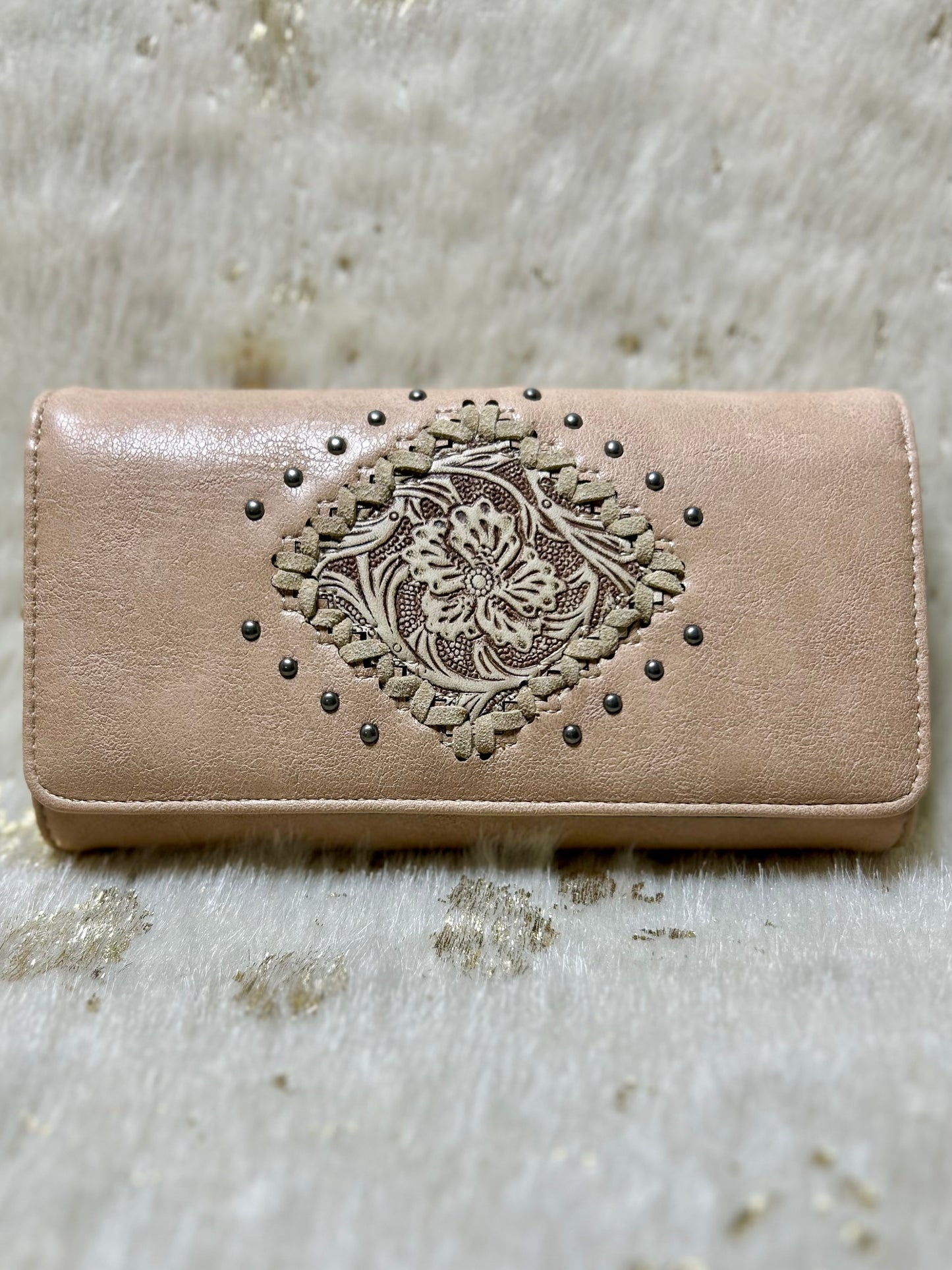Tooled Studded Wristlet
