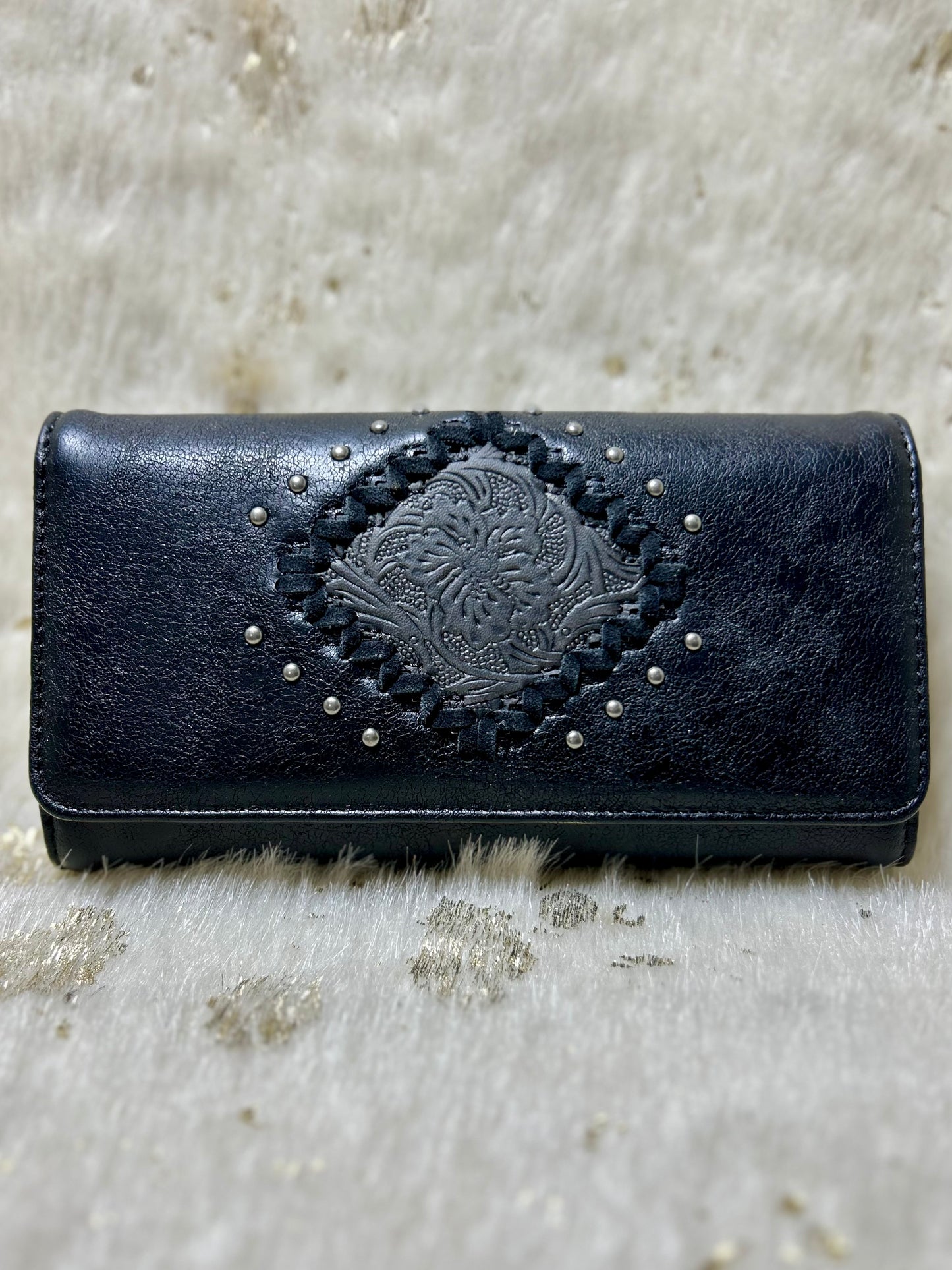 Tooled Studded Wristlet