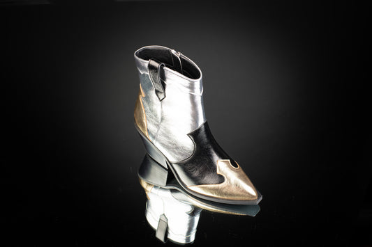 One Chance Mixed Metallic Booties