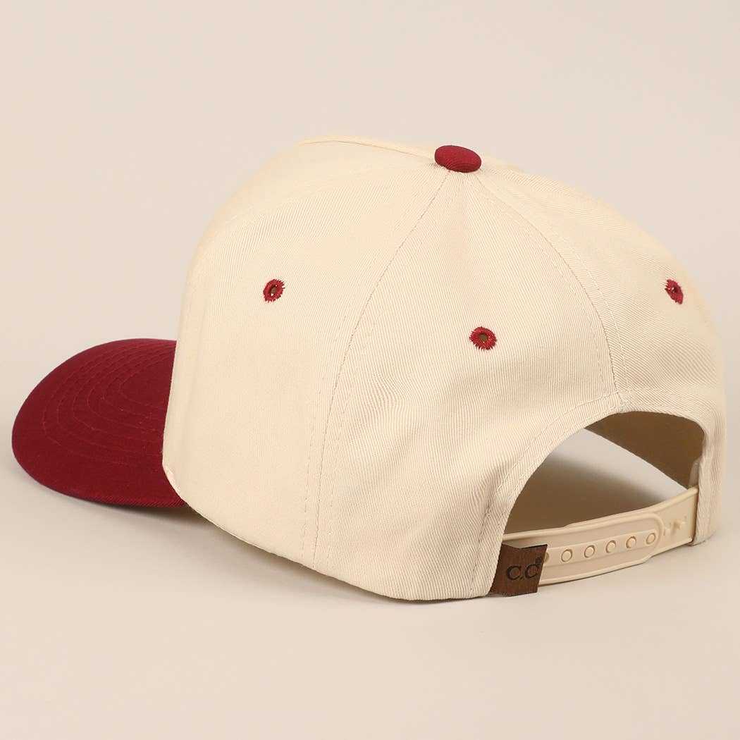 RODEO Two-Tone Embroidered Trucker Hat: BROWN / ONE SIZE