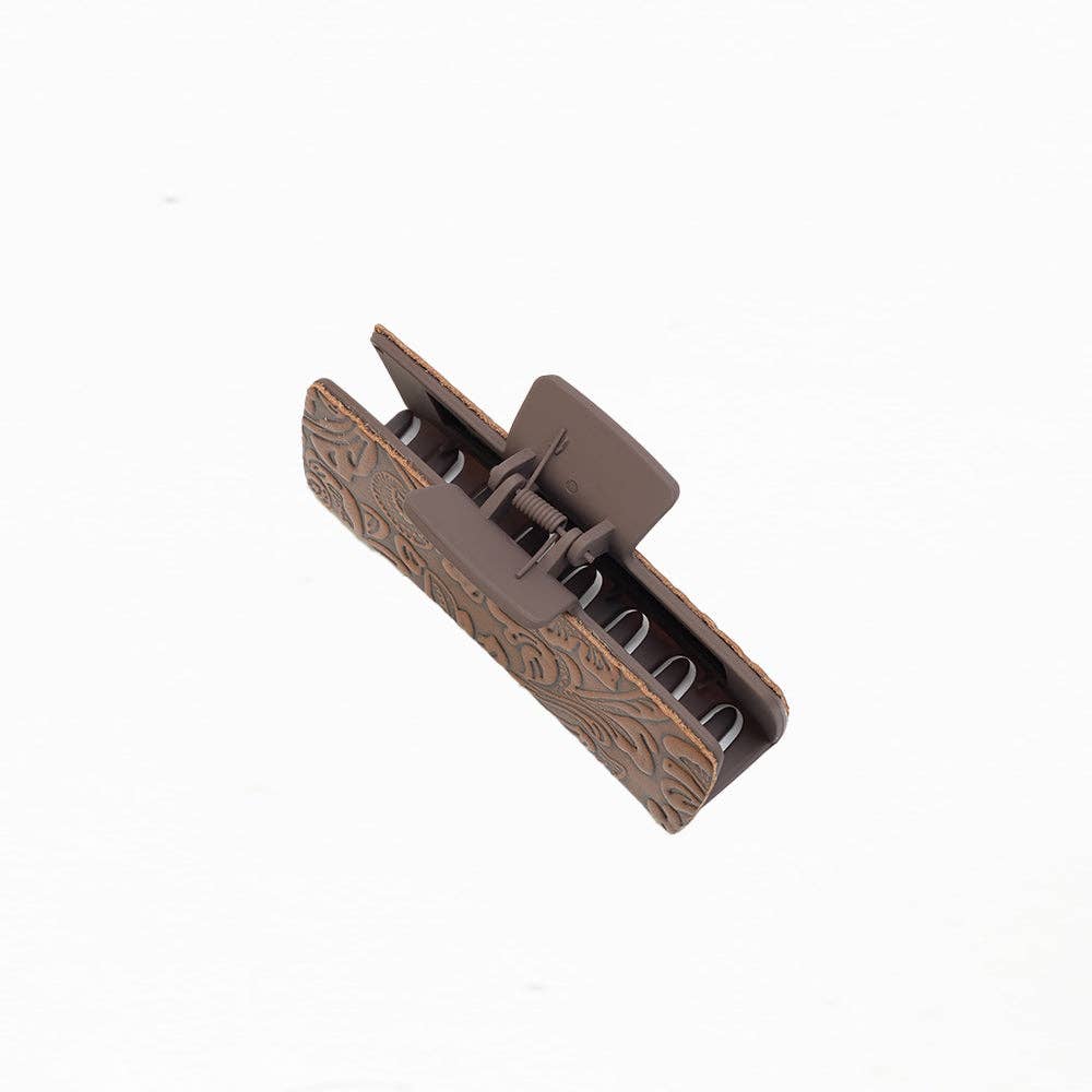 Soilcrest Embossed Leather Hair Clip