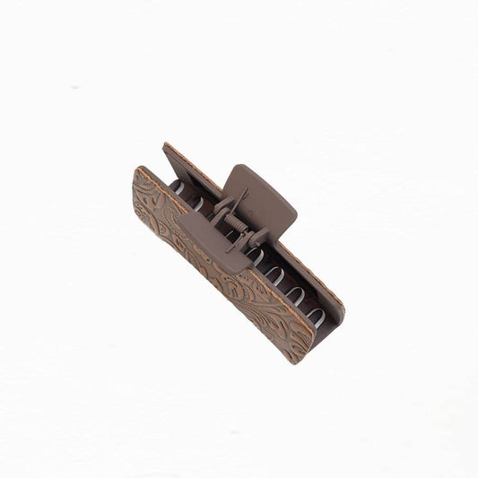 Soilcrest Embossed Leather Hair Clip