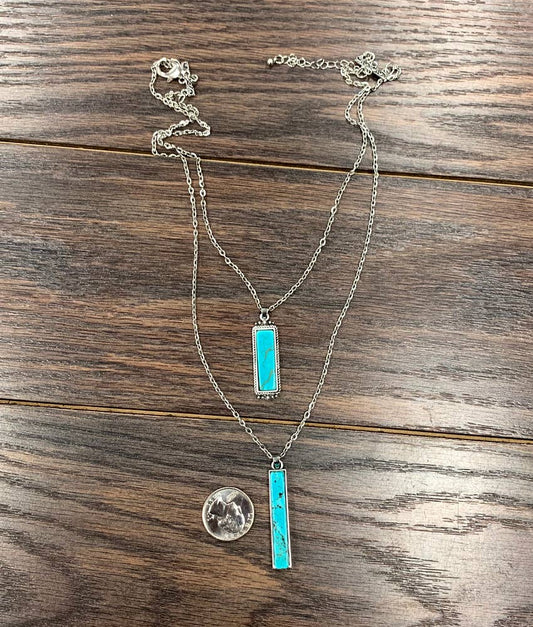 Double Bar Turquoise Necklace