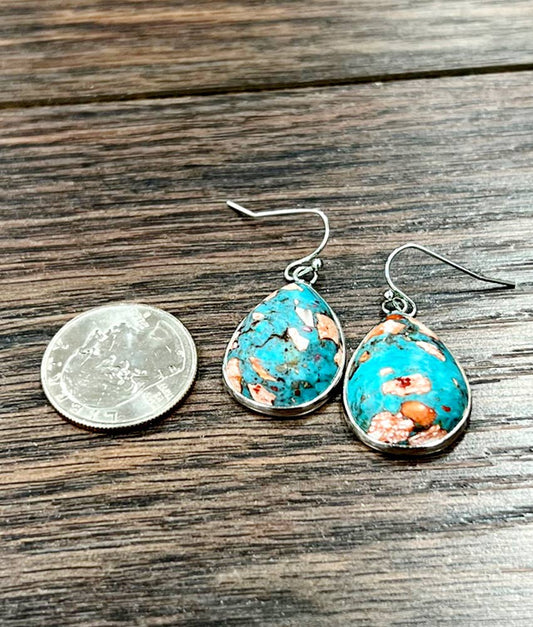 723852, Drop Bezel Set Gemstone Earrings