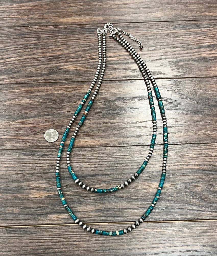 Handmade Gemstone & Navajo Bead Necklace