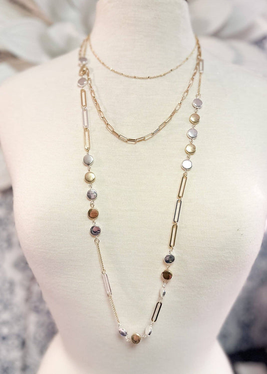 3 Row Multi Layered Necklace