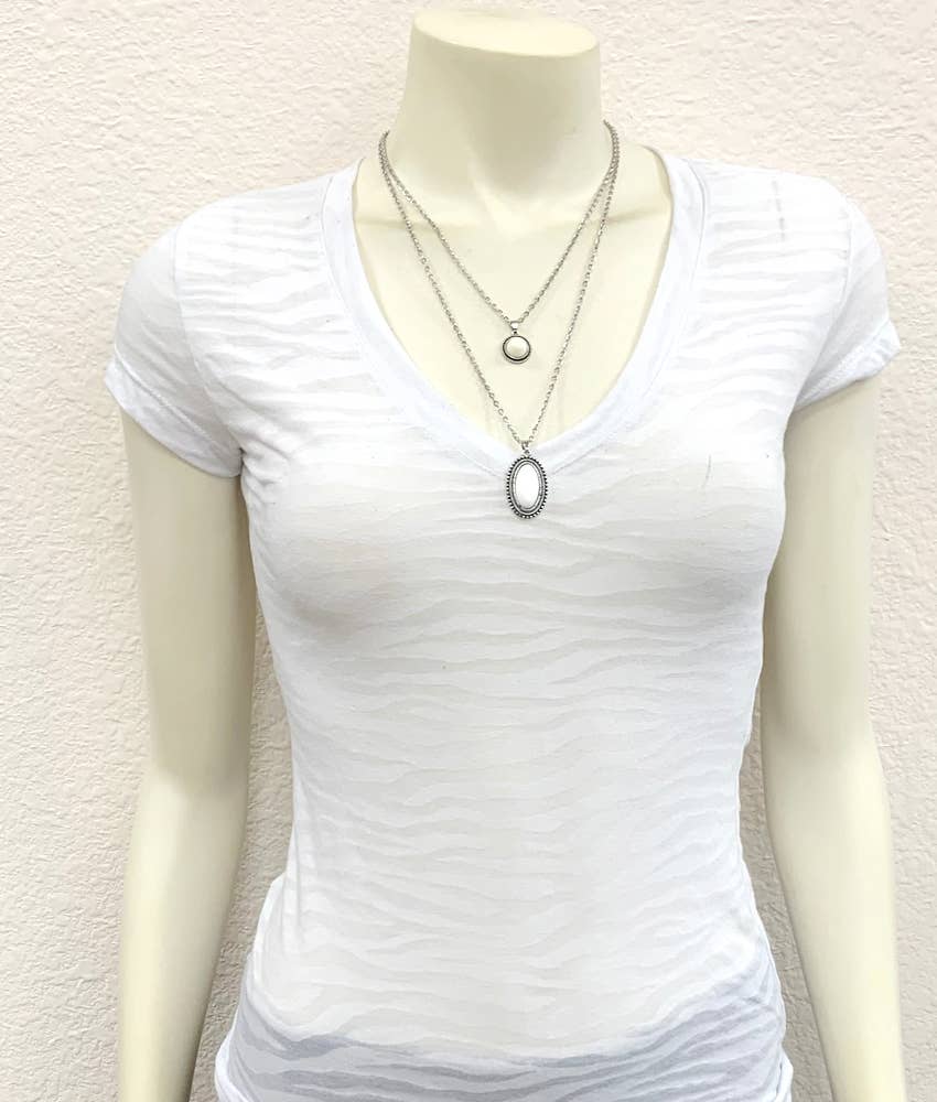 2-strand White Turquoise Necklace