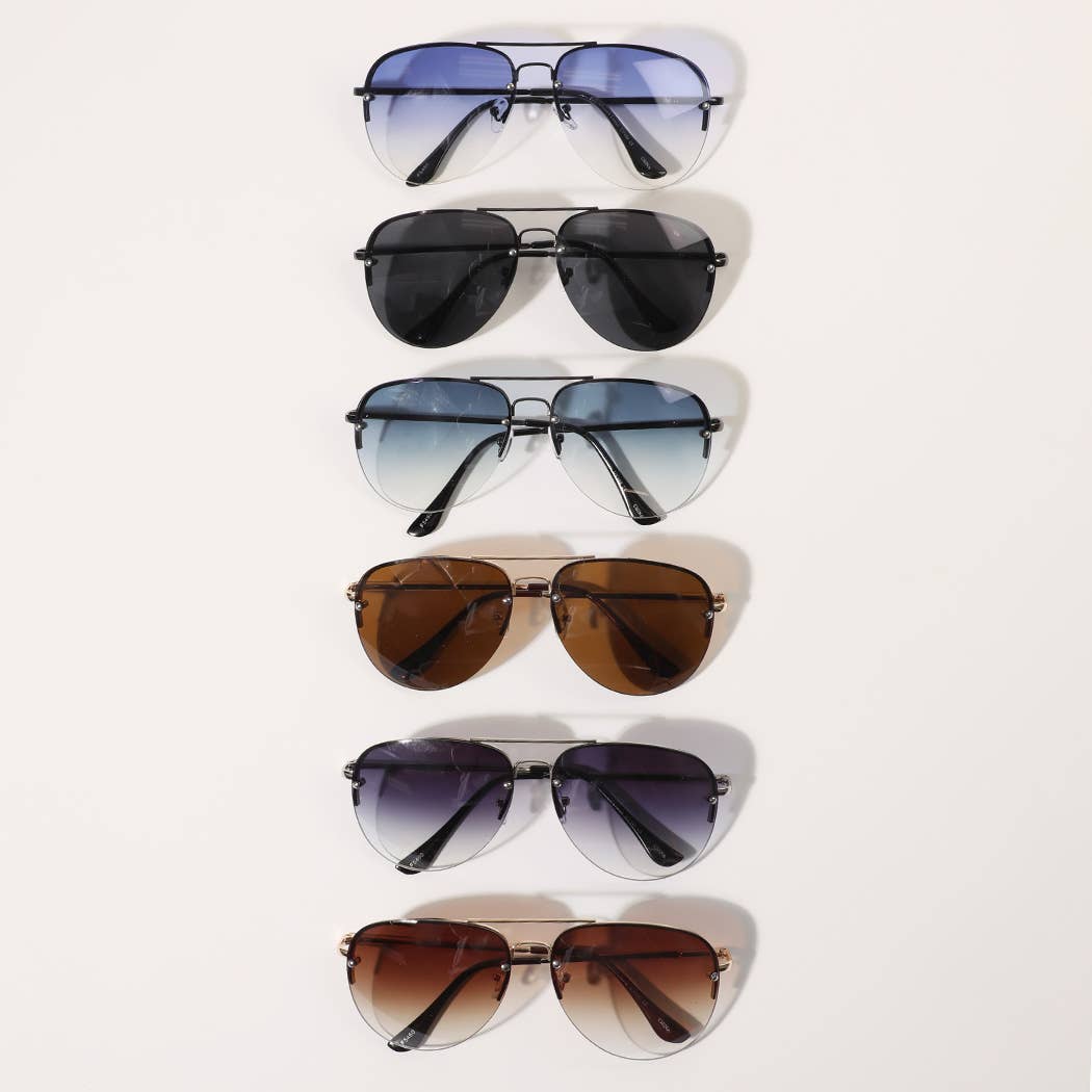 Rimless Design Think Legs Fashion Sunglasses: 12 ASSORTED COLOR / ONE SIZE