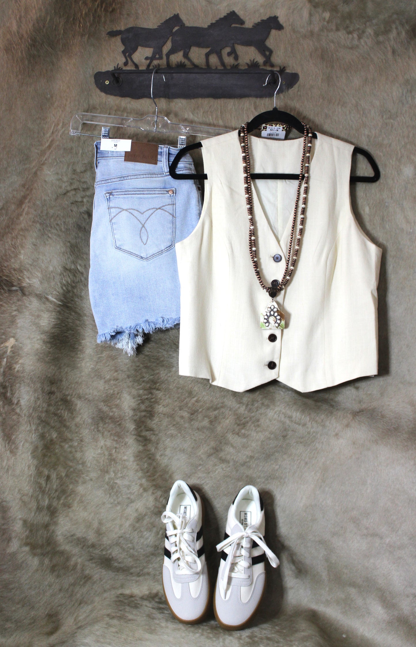 Cream Button Vest