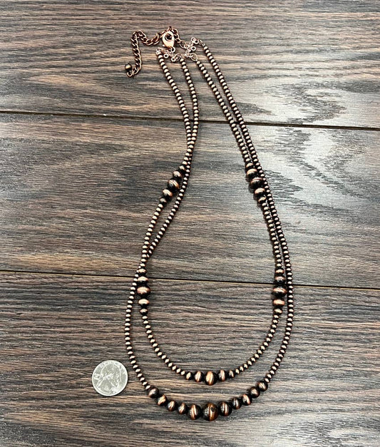 736657, Handmade Copper Navajo Bead Necklace