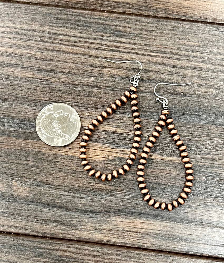 Handmade Copper Navajo Bead Earrings