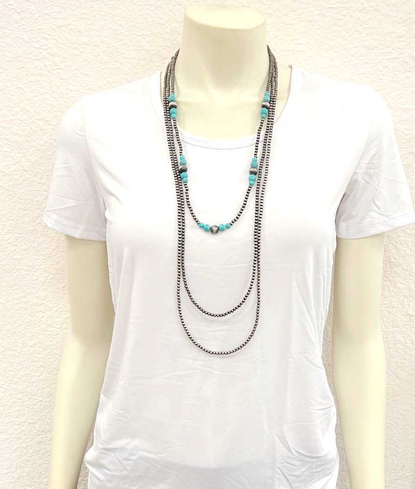 735141, Handmade Navajo Bead, Turquoise Necklace