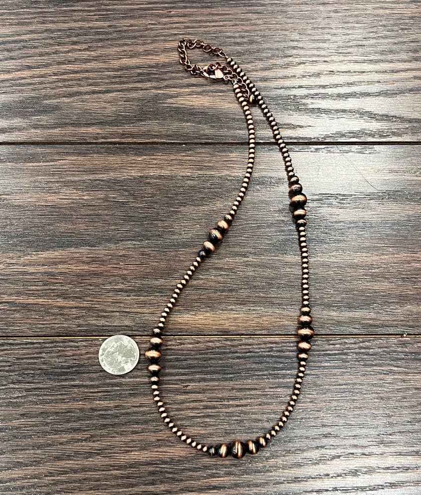 736510, Handmade Copper Navajo Bead Necklace