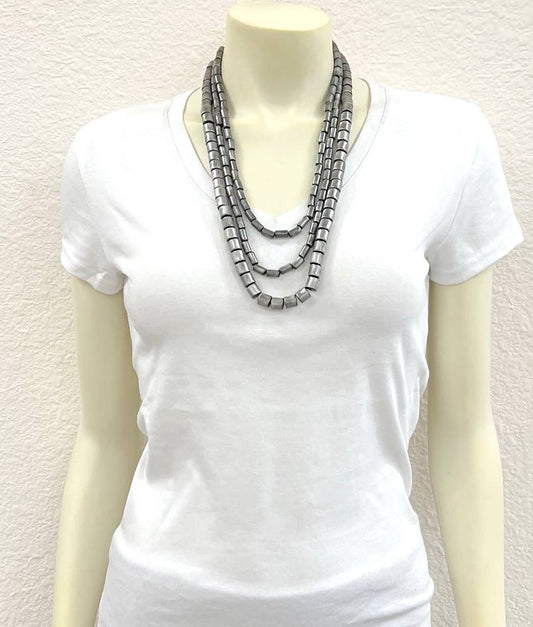 739063, Handmade Cylindrical Navajo Bead Necklace