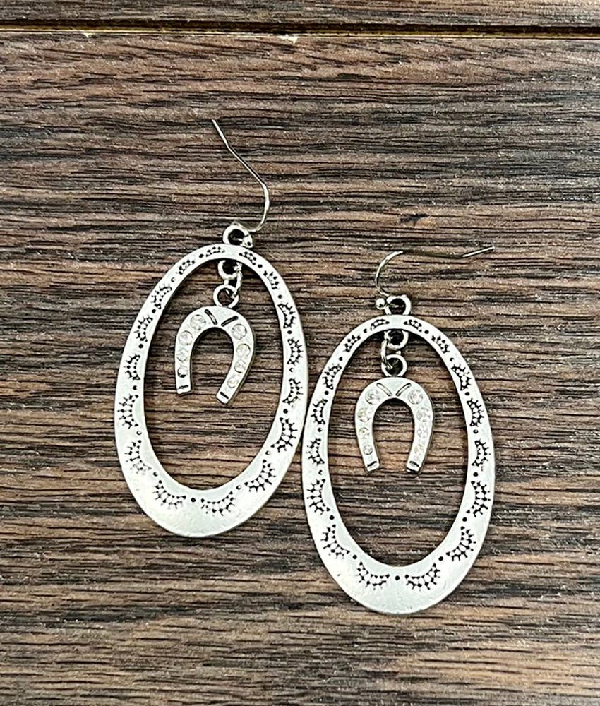 725671, Horseshoe Crystal Earrings
