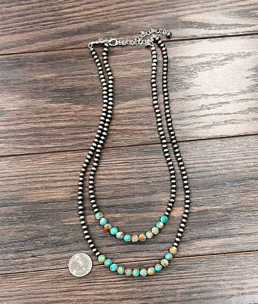 739545, Handmade 24" Navajo Gemstone Necklace