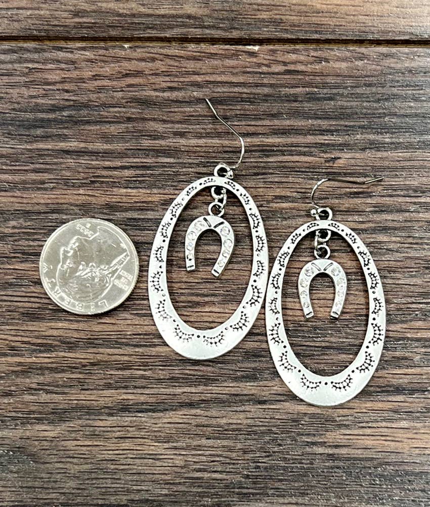 725671, Horseshoe Crystal Earrings