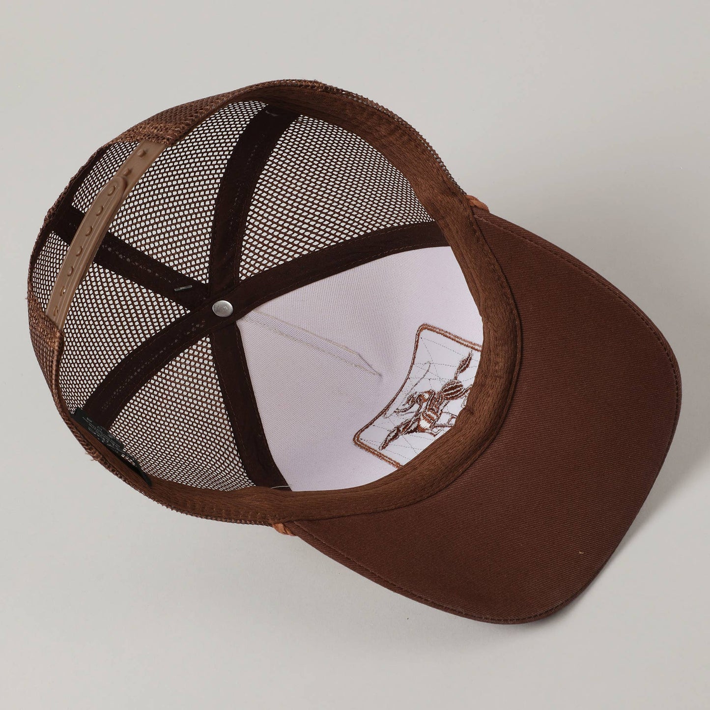 Cowboy Image Howdy Embroidery Mesh Back Cap: Brown / ONE SIZE