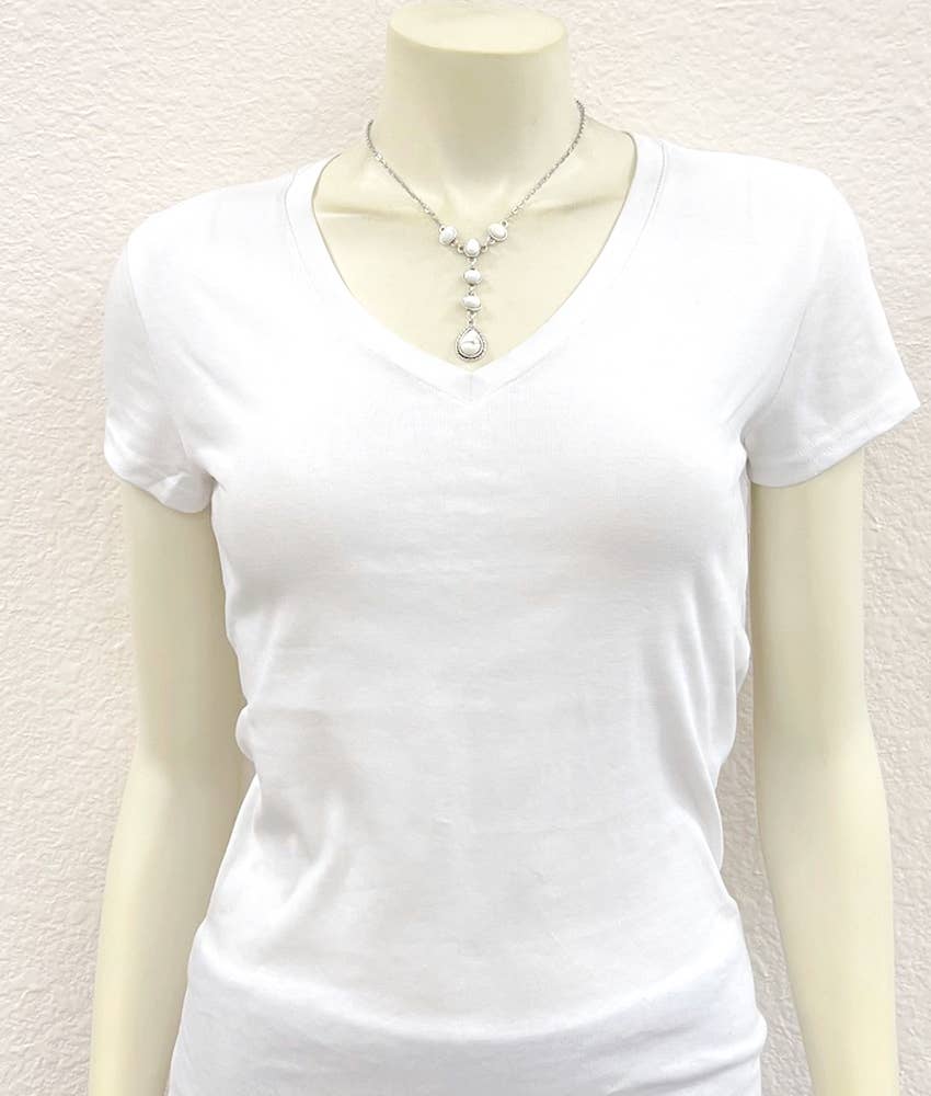 Western White Turquoise Y-Necklace