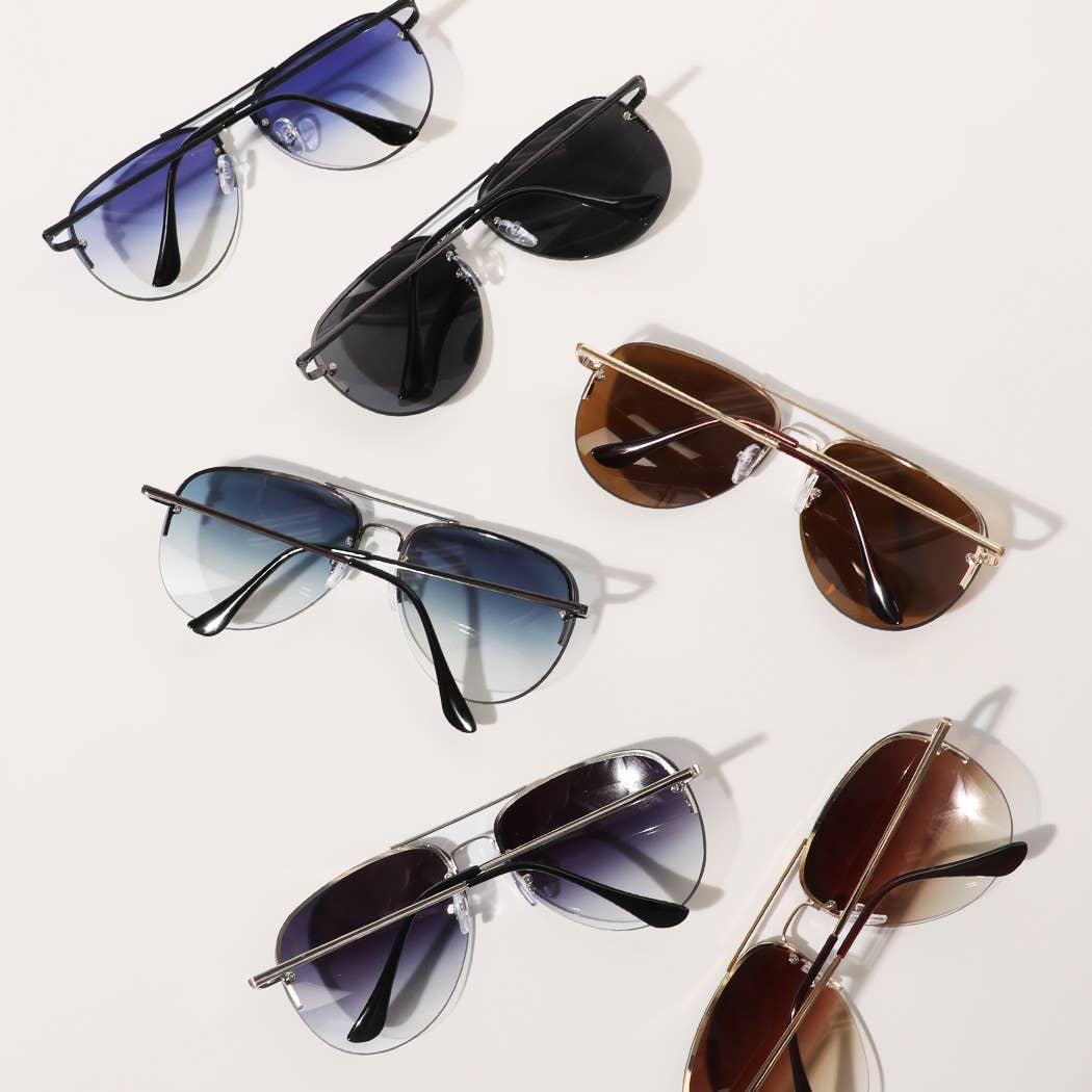 Rimless Design Think Legs Fashion Sunglasses: 12 ASSORTED COLOR / ONE SIZE