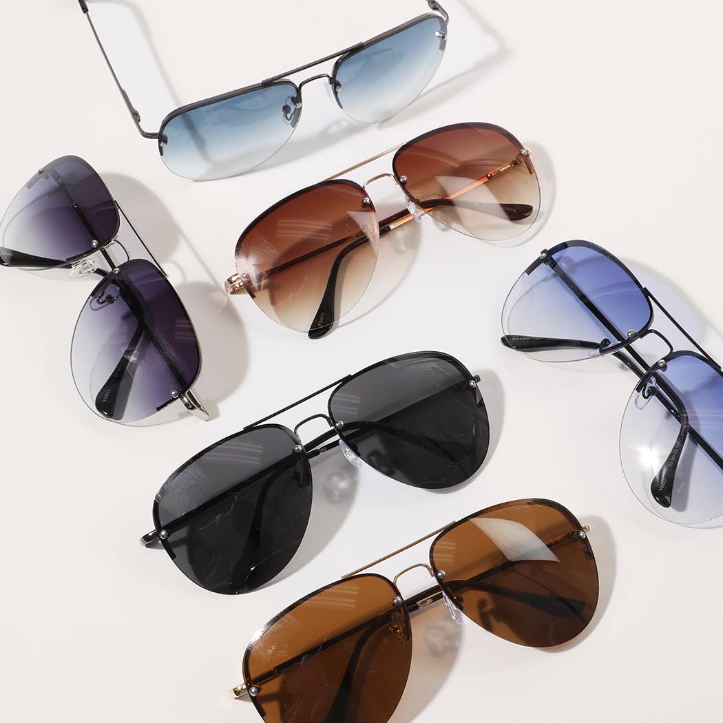 Rimless Design Think Legs Fashion Sunglasses: 12 ASSORTED COLOR / ONE SIZE