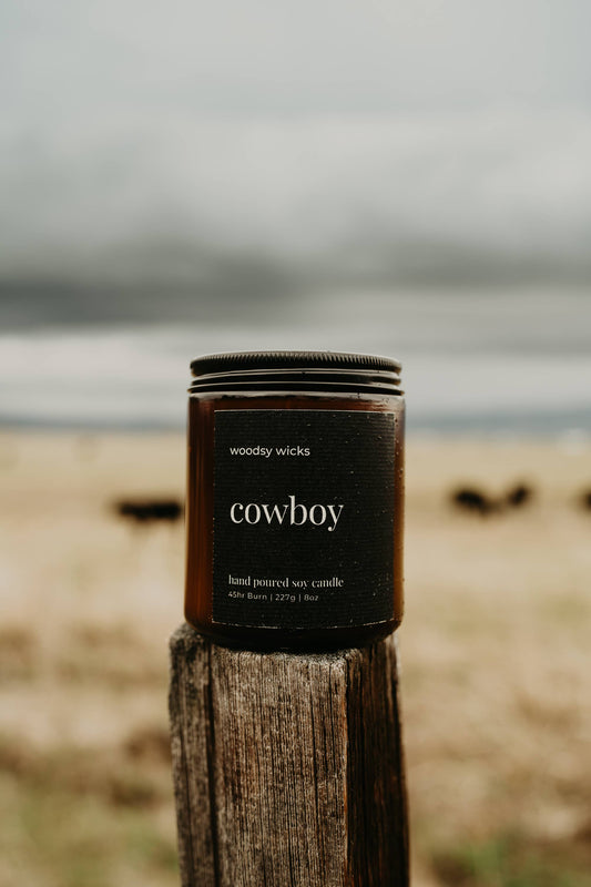 Cowboy Scented Cotton Wick Candle