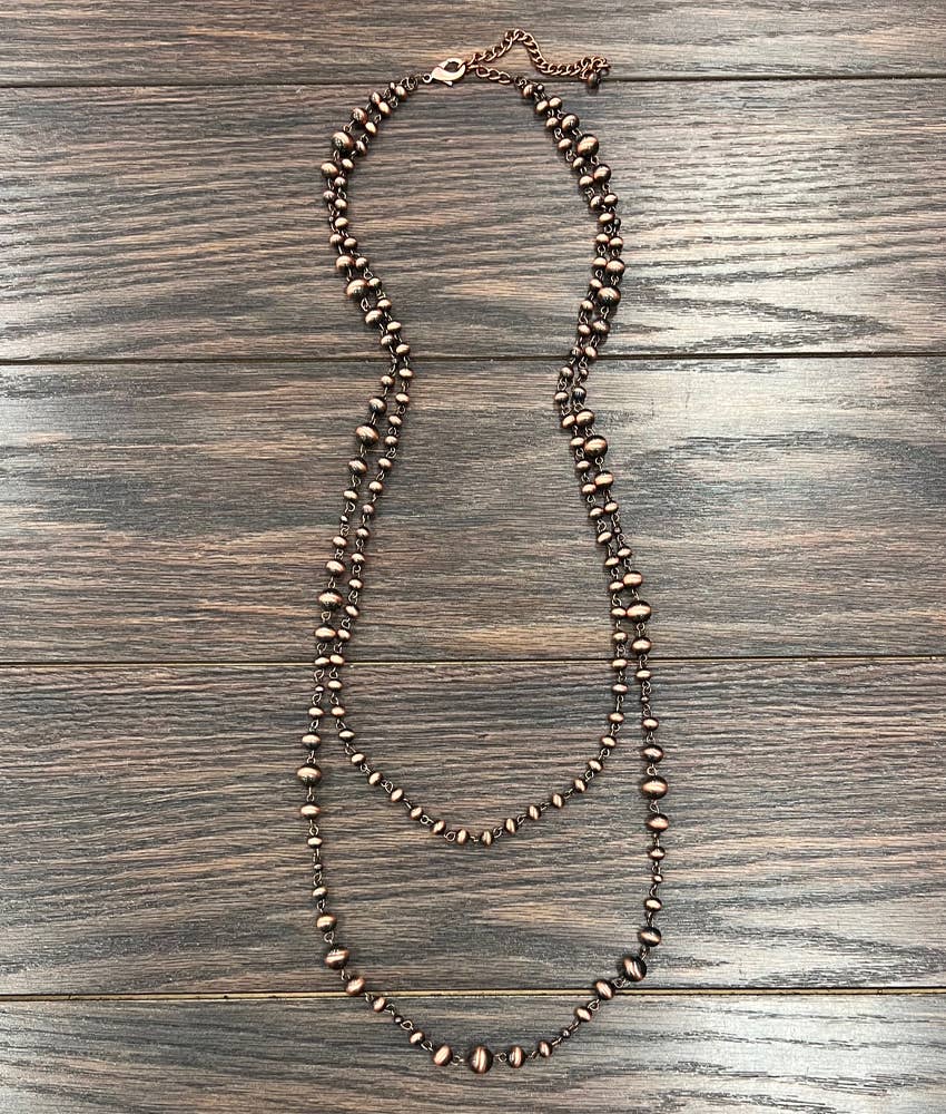 736494, Handmade Copper Navajo Bead Necklace