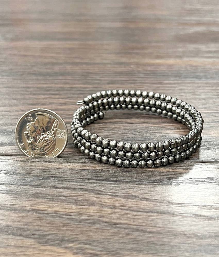 711448, Tiny 4mm Polish Navajo Bead Wrap Bracelet
