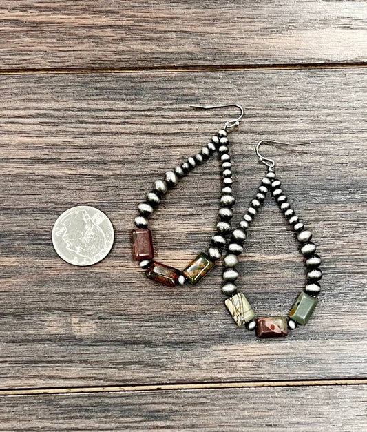 726270, Handmade Navajo Gemstone Earrings