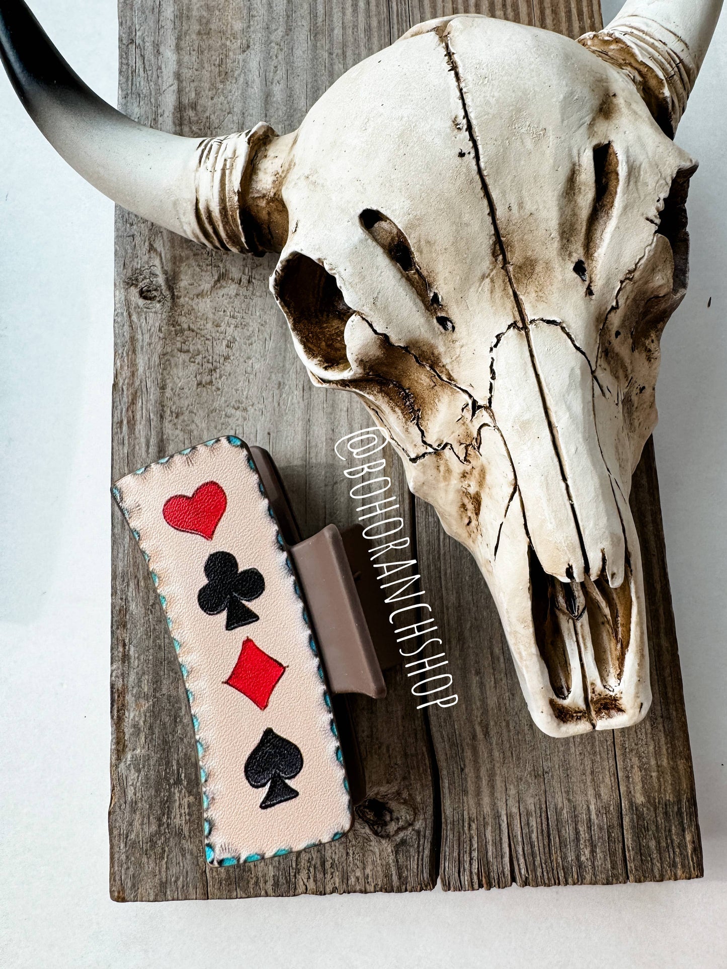 Western Hair Clip Claw HEART SPADE DIAMOND CLUB