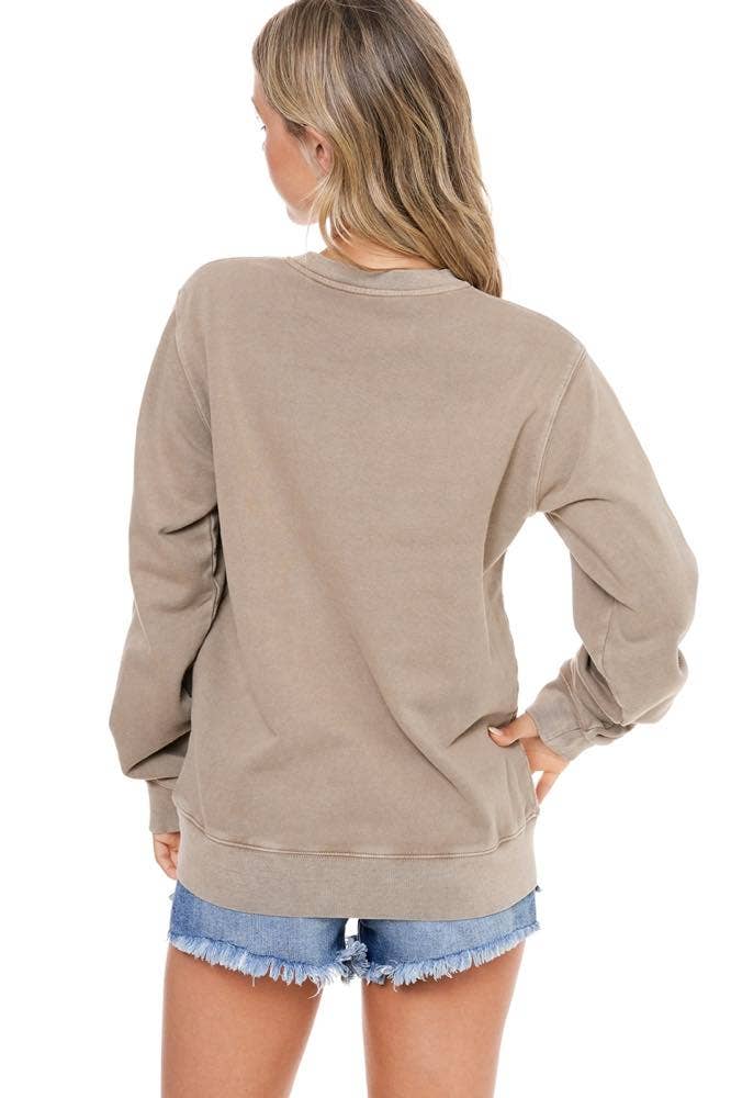Zutter ranch-inspired casual wear sweatshirt in beige, perfect for a relaxed and stylish look