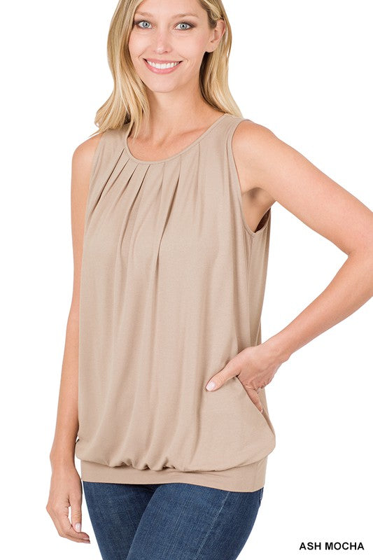 Pleated Tank Top (Multiple Colors)